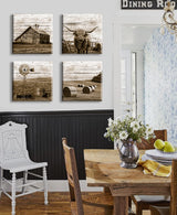 DJSYLIFE Western Decor Farmhouse Wall Decor Highland Cow Wall Art Rustic Painting Poster for Men's Bedroom Office Canvas Printed Poster Home Decoration Artwork 12" Wx12 Hx4 DJSYLIFE