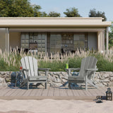 Ciokea Folding Adirondack Chair Wood Texture, Patio Chair Weather Resistant, Plastic Fire Pit Chair with Cup Holder, for Lawn Outdoor Porch Garden Backyard Deck (Grey) Ciokea