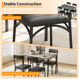 Litake Dining Room Table Set for 4, Kitchen Table Set with PU Upholstered Chairs, Square 5 Pieces Dining Table Set for Small Space, Apartment, Gray Litake