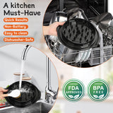 Chicken Shredder Tool Twist Large with Brush, 10" Pro Visible Kitchen Meat Shredder Grinder Machine, Strong Anti-Slip Base, Ergonomic Handle, BPA Free, Suitable for Steak Pork Chicken Breast (Black) Beiyunee