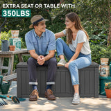 YITAHOME 120 Gallon Resin Deck Box, Weather Resistant Outdoor Storage Box for Patio Cushions, Garden Tools, Pool Supplies, Lockable, Easy Assembly, Extra Seat or Table (Dark Gray) YITAHOME