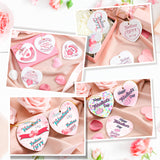 WILLBOND 10 Pieces Heart Sublimation Blank Ceramic Ornament 3 Inch White Heart Ceramic Ornament with Gold String for Valentine DIY Crafts Valentine's Day Personalized Ornament Decorations WILLBOND