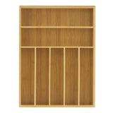 JoyJolt Bamboo Drawer Organizer, 7-Compartment Silverware Organizer, Cutlery and Utensil Organizer, Drawer Organizers for Garage, Kitchen, and Bathroom, Organizer Drawers for Kitchen Utensils JoyJolt