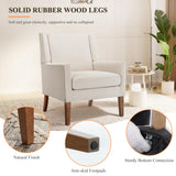 Accent Chairs for Living Room, Mid-Century Wooden Fabric Living Room Chairs, Arm Chair, Side Chairs for Living Room, Bedroom, Reading Nook CHAIRKER