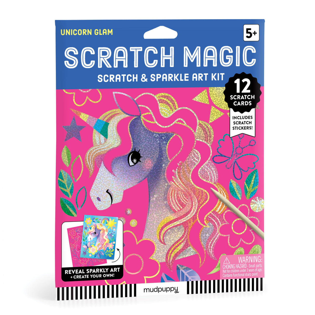 Mudpuppy Unicorn Magic - Scratch & Sparkle Art Activity Kit Featuring Fun Illustrations of Unicorns for Children Ages 5 and Up Mudpuppy