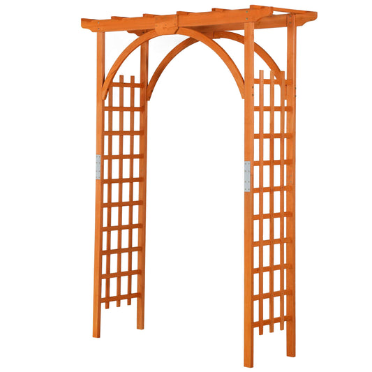 Yaheetech Horticulture Garden Arches 7FT Wood Backdrop Stand Wooden Garden Trellis Arbor Climbing Arbor Arch for Ceremony Planting Garden Patio Greenhouse Decoration Decor