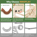 INNOPLAY Large Foldable Toddler Climbing Toys Indoor Jungle Gym, Pikler Triangle Set with Cushion, S-lide and Arch, 7-in-1 Montessori Climbing Set(1.5-6yrs) INNOPLAY