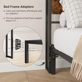 Rustic Brown ELYKEN King Size Headboard with Power Outlet & LED Strip Lighting ELYKEN