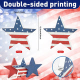 3 Pcs 4th of July Wooden Star Signs,Rustic Memorial Day Tiered Tray Decor, American Patriotic Table Decoration for Home Kitchen (Retro) Sereliy