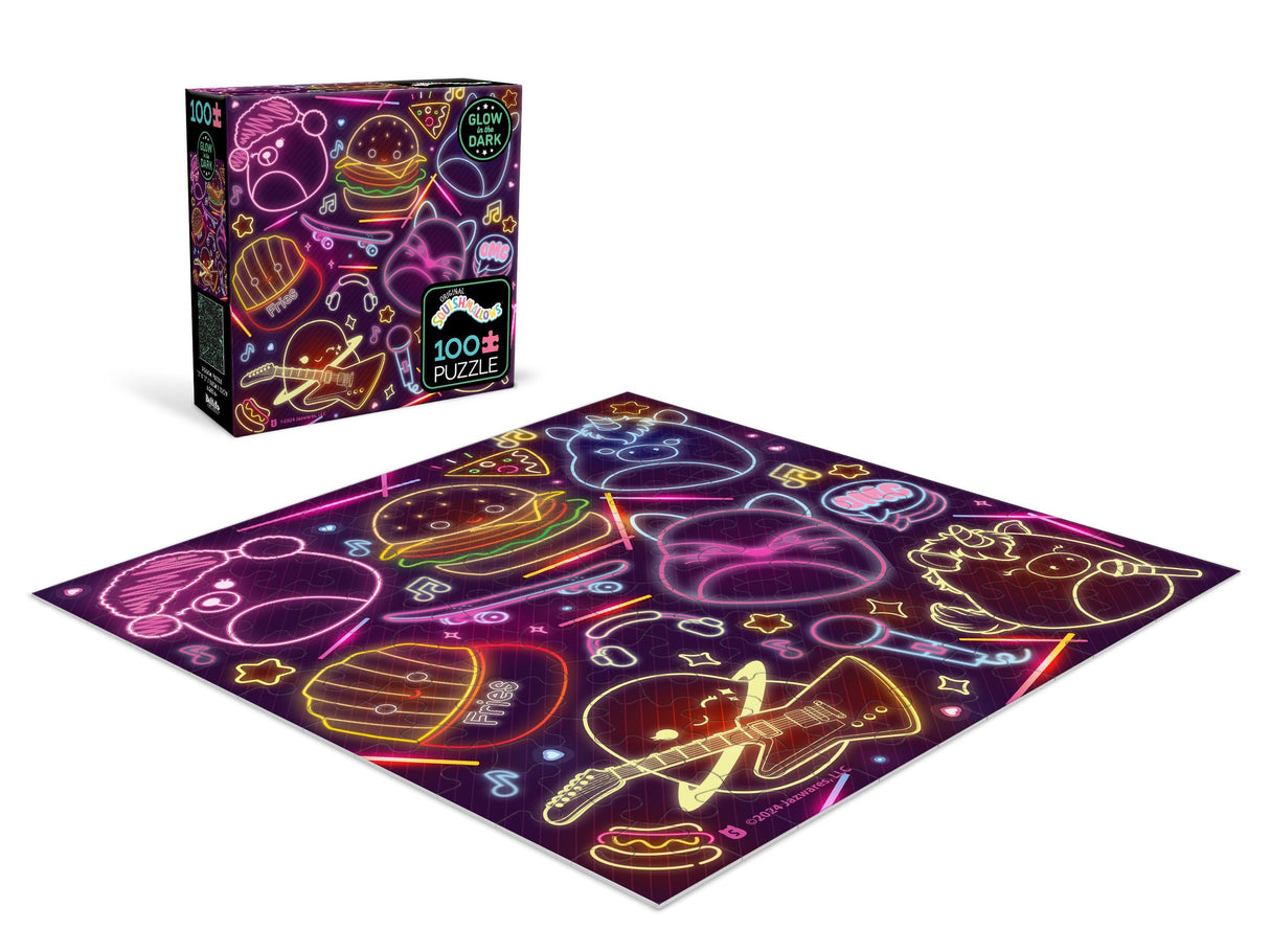 Buffalo Games - Glow in The Dark - Squishmallow Neon Lights - 100 Piece Jigsaw Puzzle Buffalo Games