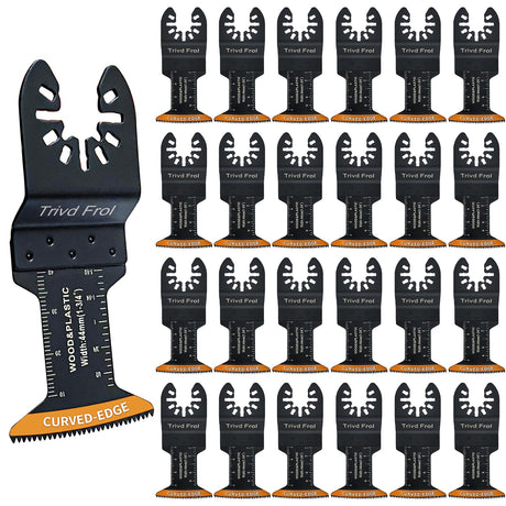 Trivd Frol 100Pcs Curved-Edge Oscillating Tool Blades Professional Universal Oscillating Saw Blades Wood Multitool Blades Compatible with Dewalt, Milwaukee, Ryobi, Rockwell, Bosch Trivd Frol