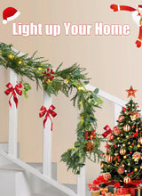 Brightown Pre-lit Christmas Garland with Lights, 6 Feet 20 LED Battery Operated Christmas Lights with Pine Cones, Berry, Eucalyptus Leaves, Indoor Christmas Decorations for Stairs, Fireplace, Door Brightown