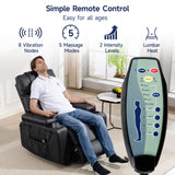 Power Lift Recliner Chair for Elderly with Massage & Heat, 160° Adjustable PU Leather Electric Recliner with Remote, Cup Holders, Side Pockets, and Stand Assist for Living Room, Bedroom (Black) Brage Living