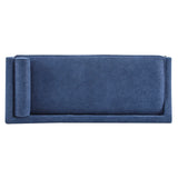 Christopher Knight Home Cagle Upholstered Loveseat Sofa with Splayed Legs, Birch Wood Frame Lounge Chair, Living Room Chaise Lounge Chair Indoor, Soft Lounge Sofa with Rolled Accent Pillow, Navy Blue Christopher Knight Home