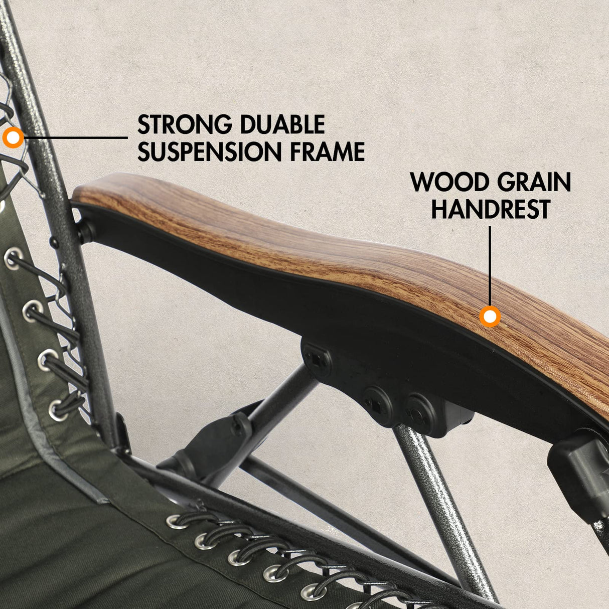 PORTAL Zero Gravity Oversized, Folding Reclining Patio, Full Padded Outdoor Foldable Lounge Chair with Adjustable Headrest, Support 350 LBS, Green PORTAL