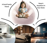 ENBAOHUI 3Ft Bean Bag Chairs with Memory Foam Chairs for Kids Teens Toddler Faux Fur Sofa Chair with Handle Grey ENBAOHUI