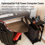 Faesun Computer Tower Cart - Height Adjustable PC Stand, 2-Tier ATX-Case CPU Holder Home Office Gaming Desk Accessories with Rolling Lockable Wheels, Laptop Table Standing Computer Desk, Rustic Black Faesun