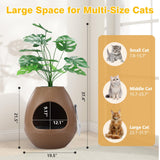 Eggloa6 Cat Litter Box Plant Enclosure – Secret Hidden Litter Box with Odor Removal Technology, Artificial Plants, and Scoop, Perfect for Housebreaking Cats and Small Pets (Brown) COZIWOW