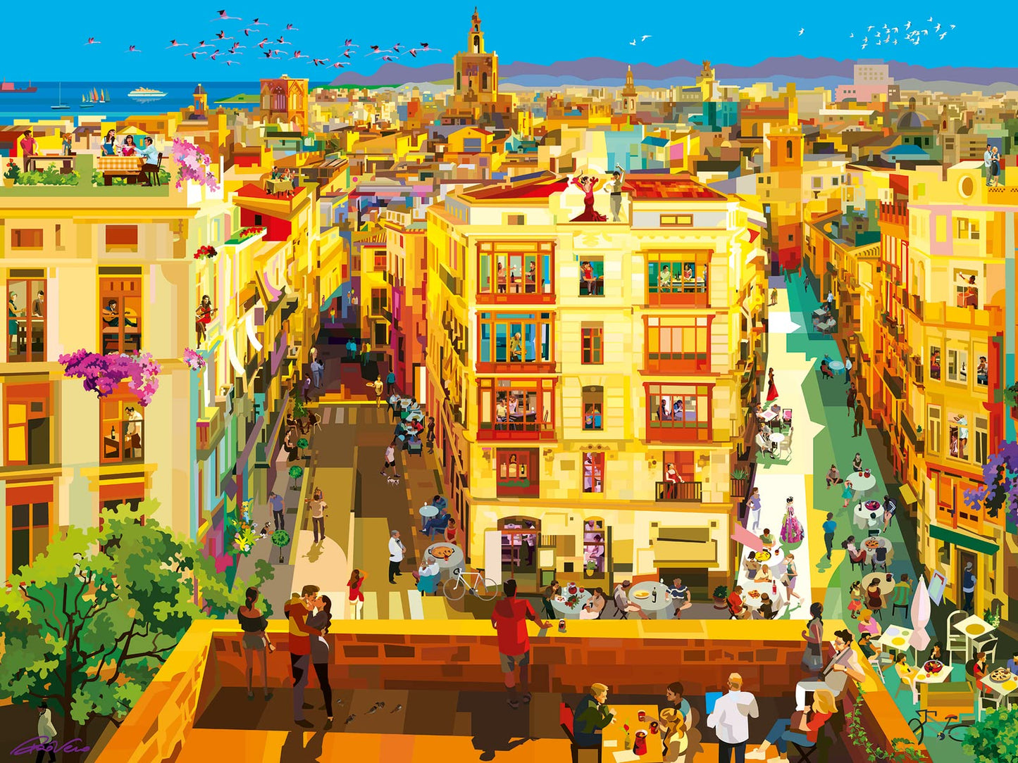 Ravensburger Dining in Valencia 1500 Piece Jigsaw Puzzle for Adults - 17192 - Every Piece is Unique, Softclick Technology Means Pieces Fit Together Perfectly