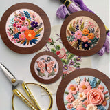 RattanView 12 Pcs 6 Inch and 8 Inch Wood Embroidery Hoop Frame with Embroidery Hoops Round Embroidery Hoops Display Frame for Finished Cross Stitch Hoop Frame DIY Art Craft Sewing Ornaments(Walnut) RattanView