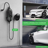 INFGO Level 2 EV Charger, 40 Amp, Portable EV Charger for Home, J1772, 25ft Cable, 240V, Charging Stations with LED Display and Breath Ring Indicator, NEMA14-50 Plug INFGO