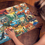 American National Parks Puzzle for Adults 1000 Pieces, PICKFORU Travel Poster Landscape Puzzle Scenery of Zion Yellowstone Yosemite with Animals, Scenic Jigsaw Puzzles for Adults Mountain Scene PICKFORU