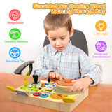 JGOBUB Montessori Toddler Toys - Baby Wooden Busy Board - Sensory Toys with Light Switch - Travel Toys for Educational Toddler Activities for Toddlers 1 2 3 4+ Year Old JGOBUB