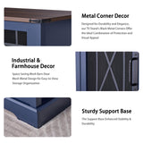 Square Coffee Table Farmhouse Coffee Tables for Living Room, Coffee Table with Storage, Blue Coffee Table with Hidden Compartment, Rustic Center Table with Lift-up Top LIDYUK