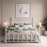 SHA CERLIN 14'' Full Size Metal Platform Bed Frame/Victorian Headboard and Footboard/Steel Slats Mattress Foundation for Storage/No Box Spring Needed/Noise Free/White SHA CERLIN