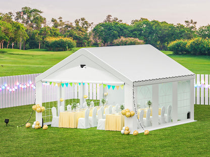 Party Tent - 20x20FT Heavy Duty Canopy Tent with Removable Sidewalls,2 Box Outdoor Waterproof Patio Camping Gazebo Shelter,Perfect for Wedding Holiday Birthday BBQ Backyard Evening Tent