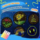 Wooden Painting Kit Crafts Kit for Kids Ages 6-12, 24 Wood Slices Glow in The Dark Arts and Crafts with Painting Craft Activities Kits, Creative Art Toys for 5, 6, 7, 8, 9, 10, 11, 12 Year Old Kids Ideashop