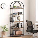 GAOMON 5 Tier Bookshelf Arched Bookcase Modern Standing Bookshelves Tall Display Racks Metal Book Shelf for Bedroom, Living Room, Home Office GAOMON