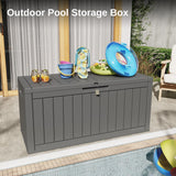 EAST OAK Outdoor Storage Box, 90 Gallon Deck Box, Waterproof Resin Storage Bin for Patio Cushions, Gardening Tools, Outdoor Toys, Lockable, UV Resistant, Grey EAST OAK