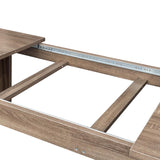 Mcltopz 106.3" Wood Expandable Dining Table for 8-12 Person, Modern Extendable Dining Room Table Large Rectangle Dining Table with Leaf Extension Pedestal Dining Table for Dining Room Kitchen Dark Oak Mcltopz