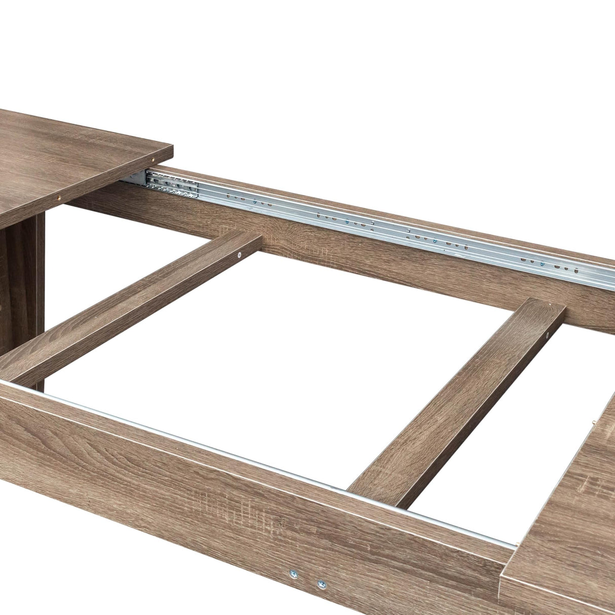 Maotifeys Rustic Wood Extendable Dining Room Table 71"-106" Rectangular Expandable Dining Tables for 6 8 10 12 People Industrial Transformer Kitchen Table Space Saving for Family Gathering (Dark Oak) Maotifeys