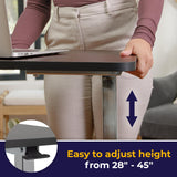 Drive Medical 13067 Non Tilt Top Overbed Table with Wheels and Secure Height Adjustment, FSA/HSA Eligible, Standing Desk or Hospital Tray Table, Bedside Rolling Overbed Table, Silver Vein Drive Medical