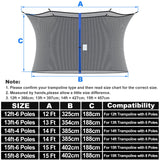 NONMON Trampoline Net Replacement for Straight 6 Pole, 14ft Trampoline Net Round Frame Safety Enclosure Net UV-Resistant Weather-Resistant Breathable Durable Net with Adjustable Straps(Net Only) NONMON