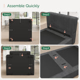 HONBAY Modular Sectional Couches with Storage Corduroy Sectional Sleeper Sofa Modular Sectional Couches for Living Room,Dark Grey HONBAY