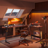 Cubiker L Shaped Desk, Computer Corner Desk, Gaming Desk with Monitor Stand, Home Office Study Writing Workstation, Space-Saving（47 Inch Black Carbon Fiber） Cubiker