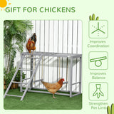 PawHut Chicken Activity Play with Swing Set for 3-4 Birds, Wooden Chicken Coop Accessory with Multiple Chicken Perches & Hen Ladder Gray PawHut