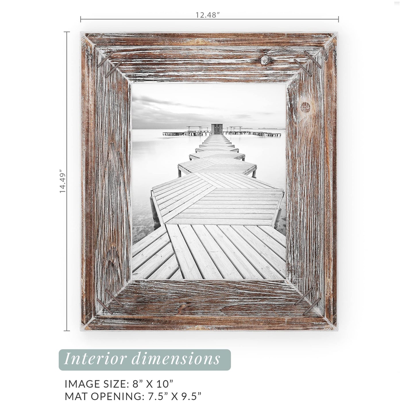 Barnyard Designs Rustic Wooden Picture Frame, Western Farmhouse Tabletop or Wall Hanging Wood Picture Frame, Distressed Barnwood Brown (8"x10" / 1 Frame)