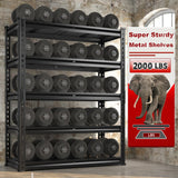 REIBII 72" H Garage Shelving 5-Tier Heavy Duty Storage Shelves 2000LBS Metal Storage Utility Rack for Commercial Warehouse Pantry Kitchen,Black,72" Hx 40" Wx18 D REIBII