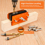 Self Centering Doweling Jig Kit - Adjustable Width Dowel Jig Kit for Straight Holes, Biscuit Joiner Set, 6 Bushings, 3 Size Drill Bits - Woodworking Precision Tool TIMBUTUS