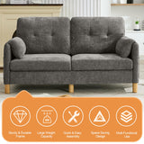 WUTUTUEE 65" Chenille Loveseat Sofa, Modern 2 Seater Love Seat Couch with Armrest Pillows & Pockets, Upholstered Tufted Loveseat Couches for Living Room Bedroom, Easy Assembly, Light Grey WUTUTUEE