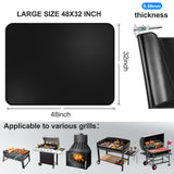 CHERAINTI Under Grill Mat for Outdoor Grill, Large 48 x 32 Inch Double-Sided Fireproof Deck and Patio Protector Mat, Oil-Proof Waterproof Indoor Fireplace Fire Pit BBQ Mat Grill Pad for Under Grill CHERAINTI
