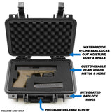 CASEMATIX Hard Gun Case for Pistols - TSA Approved Waterproof & Shockproof Gun Cases for Pistols, Compact 9mm Gun Case for Carrying Handgun with Scope and Accessories CASEMATIX