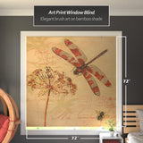 Red Lantern Bamboo Window Shade Blind - Dragonfly 72" Wide Red Lantern
