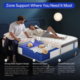 KOULABR Z Full Size Mattress, 12 Inch Hybrid Full Mattress in a Box, Double Mattress with Memory Foam and Pocket Spring for Back & Lumbar Support,Soft,Pressure Relief,Zoned Support, Medium Firm KOULABR Z