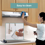 FIREGAS Range Hood 30 inch Under Cabinet Range Hood with 2 Speed Exhaust Fan,Ducted/Ductless Convertible,Rocker Button Control,300 CFM, White Vent Hood Aluminum Filter Included FIREGAS