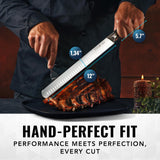 Cutluxe Slicing Carving Knife – 12" Brisket Knife, Meat Cutting and BBQ Knife – Razor Sharp German Steel, Sheath Included, Full Tang, Ergonomic Handle Design – Artisan Series Cutluxe
